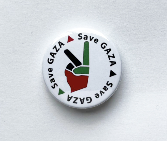 Free Palestine Badge - Save Gaza Peace sign