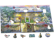 Load image into Gallery viewer, Christmas Cottage- 140 Piece Wooden Wentworth Puzzle
