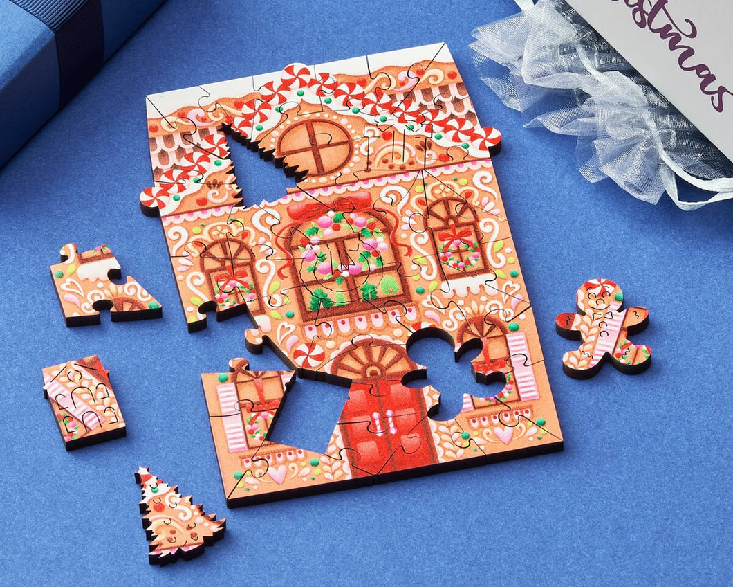 Gingerbread House - 40 Piece Cracker Puzzle - Wooden Wentworth Puzzle